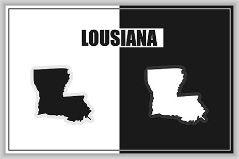 Vector Illustration Of Louisiana State Outline In Flat Map Style Vector