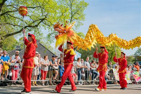 Dragon Dance in the Beautiful and Colorful Flower Parade Editorial Stock Image - Image of dragon ...