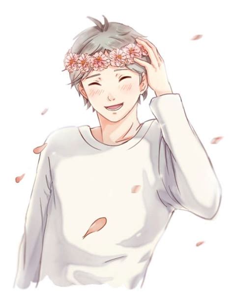 Anime Boy Flower Crown