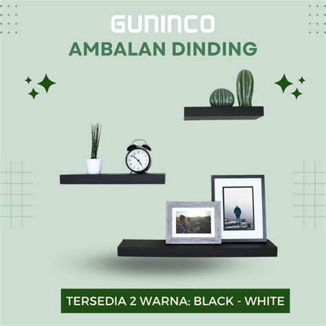 Jual Cuci Gudang Guninco Rak Melayang Ambalan Dinding Hitam Cm