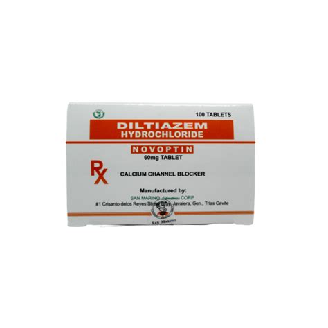 NOVOPTIN Diltiazem Hydrochloride 60mg Tablet 100's price in the ...