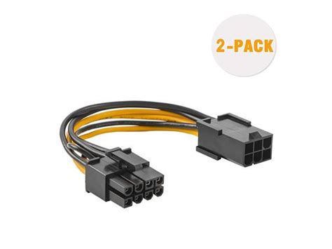 Cablecreation 6 Pin To 8 Pin Pcie Adapter Cable 2 Pack 6 Pin To 8 Pin Pcie Express Power