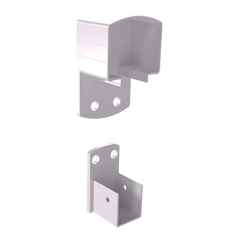 Peak Aluminum Railing 2 In H X 3 In W White Aluminum Deck Railing Wall Mount Bracket Kit For