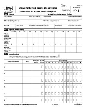 2014 Form IRS 1095 C Fill Online Printable Fillable Blank PdfFiller