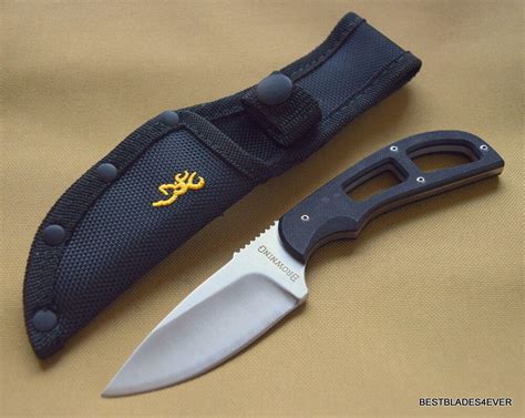 BROWNING SMALL G10 HANDLE FIXED BLADE SKINNING HUNTING KNIFE WITH NYLON ...