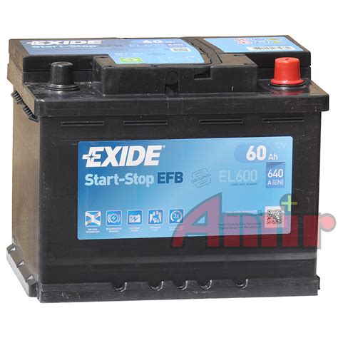 Akumulator Exide Start Stop EFB 12V 60Ah 640A EL600