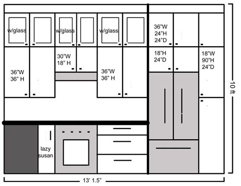 Kitchen Cabinet Dimensions Refrigerator