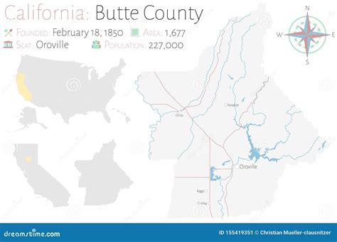 California - Butte County Map Vector Illustration | CartoonDealer.com ...