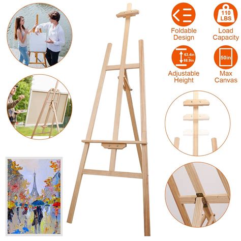 Adjustable Height Wooden Tripod Artist Sketch Oil Painting Easel Stand