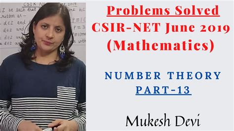 Csir Net Mathematics June 2019 Number Theory Questions