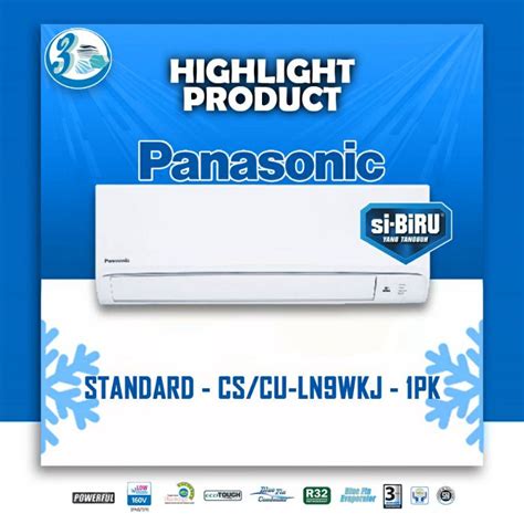 Jual AC PANASONIC 1 2 1 PK LN5WKJ LN9WKJ SI BIRU FREON R32 GARANSI