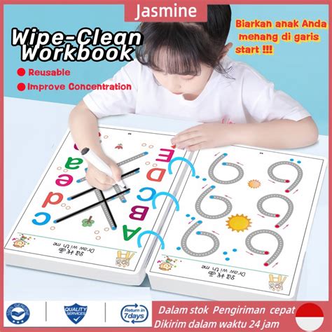 Jual 136 Page Magical Tracing Workbook ReusableDot To Dot Wipe And