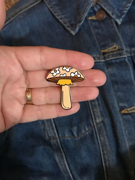 Mushroom Pin Enamel Pin Cute Enamel Pin Woodland Pin Etsy