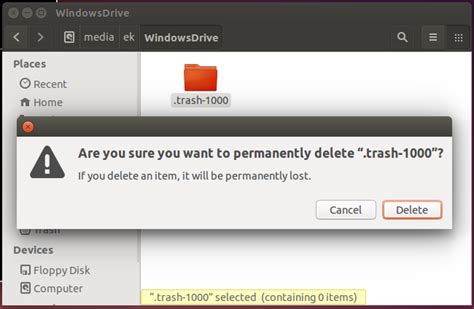 dual boot - How to delete Ubuntu's hidden or trash files and folders (like .trash-1000) on ...