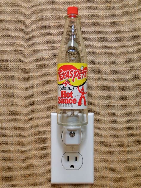 Texas Pete Hot Sauce 6oz Glass Bottle Night Light Etsy