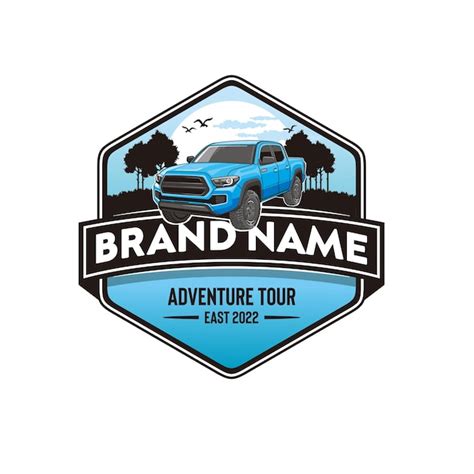 Premium Vector A Blue Sports Truck Logo