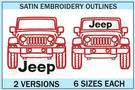 Yj Wrangler Embroidery Design ⋆ 6 Sizes ⋆ Blu Cat Red Dog