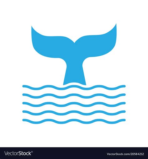 Abstract symbol of whale tail and sea wave Vector Image