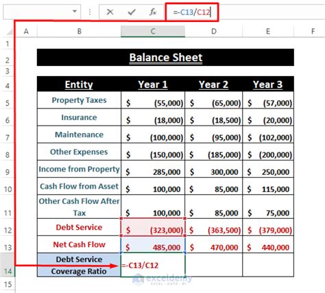 Debt Service Coverage Ratio Formula In Excel ExcelDemy