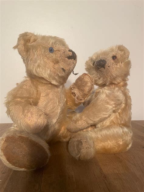 Vintage Chiltern Teddy Bears Brown And Blue Eyes Etsy Canada