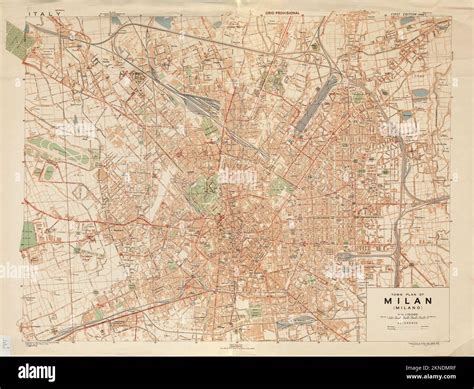 Vintage City Plan Of Milano And Area Around It From Th Century Maps