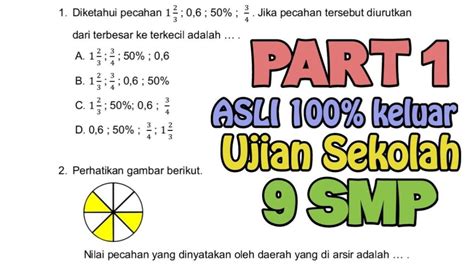 30 Soal Kunci Jawaban Ujian Sekolah Matematika Kelas 9 SMP MTs 2024