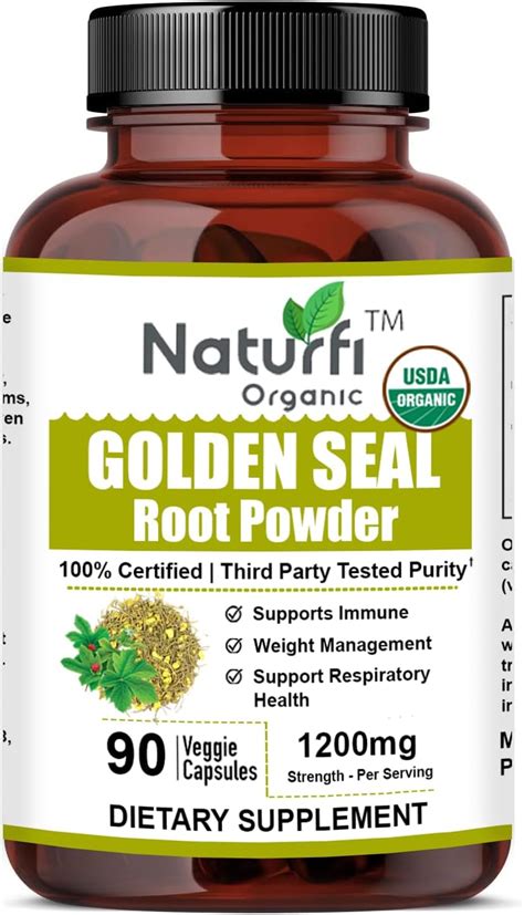 Naturfi Organic Goldenseal Root Capsules 90 Capsules