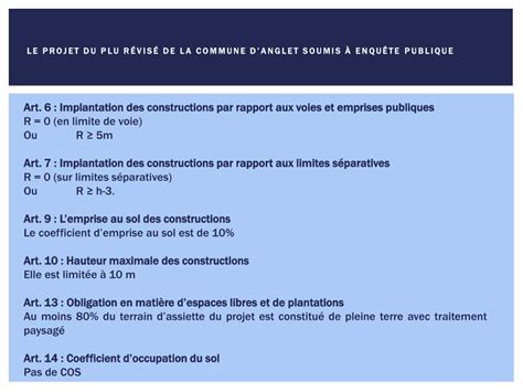 PPT Le projet du PLU révisé de la commune dAnglet soumis à enquête