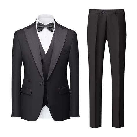 Cloudstyle Mens 3 Pieces Suit Slim Fit One Button Business Wedding