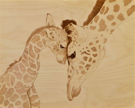 Giraffe Love Giraffe Pyrography Wood Burning Techniques