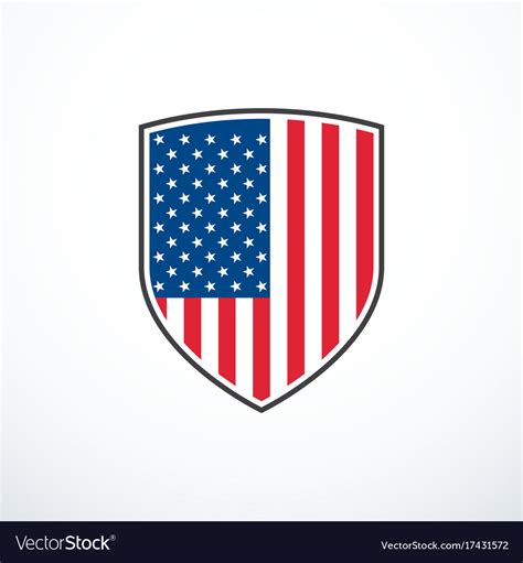 American Flag Shield Vector