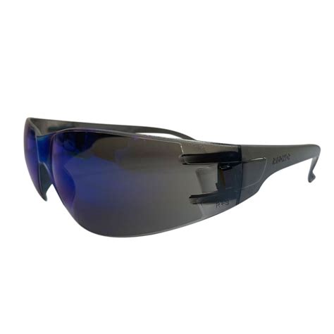 Airgas Rad64051208 Radnor™ Classic Gray Safety Glasses With Blue Anti Scratchmirrored Lens