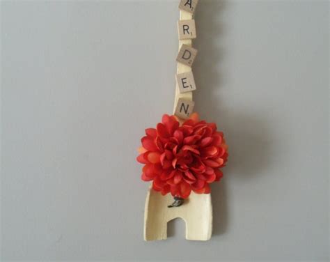 Vintage Wooden Spoon Hanging Wall Decor Yellow And Red Orange Etsy