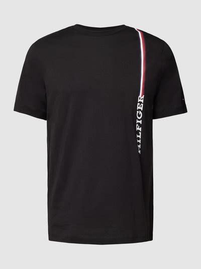 Tommy Hilfiger T Shirt Mit Label Details Black Online Kaufen