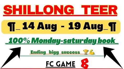 14 July To 19 August 4 Ending With Single 4 Number Fcgame Shillong