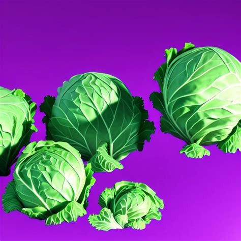 High Quality 3 D Render Very Cute Cabbage Highly Stable Diffusion