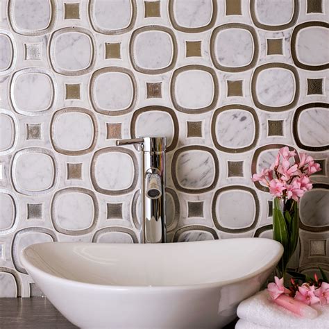 Milan White And Silver Mosaic Tile Online Tile Store With Free Shipping