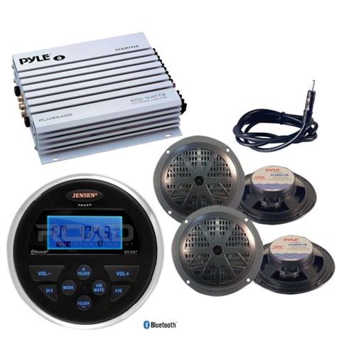 Find 4 Black 525 Speakers 400w Amplifier Jensen Bluetooth Aux Usb