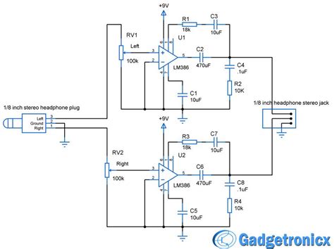 Lm386 Headphone Amp Schematic 1wamp Open Hardware 1 Watt Gu