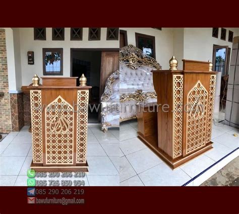 Harga Podium Kayu Jati Model Minimalis Jokowi Jepara Podium Mimbar