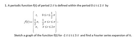 Solved Consider The Periodic Function F T Of Period 2pi Is