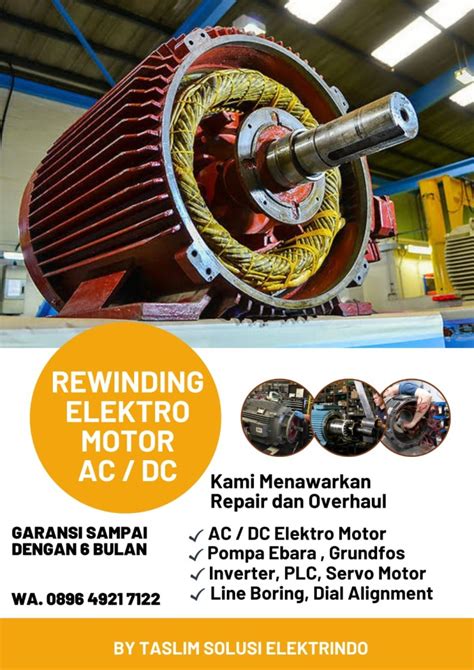 Jual Rewinding Elektromotor Ac Dc Kw Hp Rpm Kab Bogor