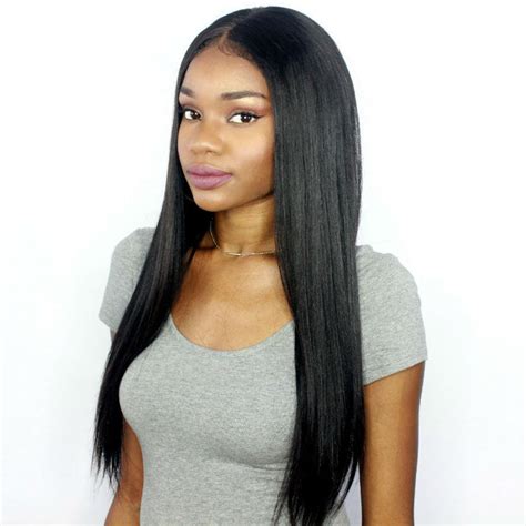 Premier 360 Lace Wigs Light Yaki Straight Human Hair Brazilian Virgin Wig For Women