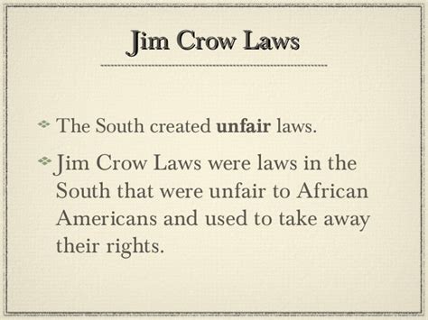 Reconstruction Unit Lesson 4 Jim Crow Laws Power Point