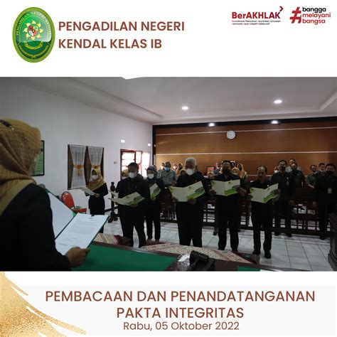 Pembacaan Dan Penandatanganan Pakta Integritas Pengadilan Negeri Kendal