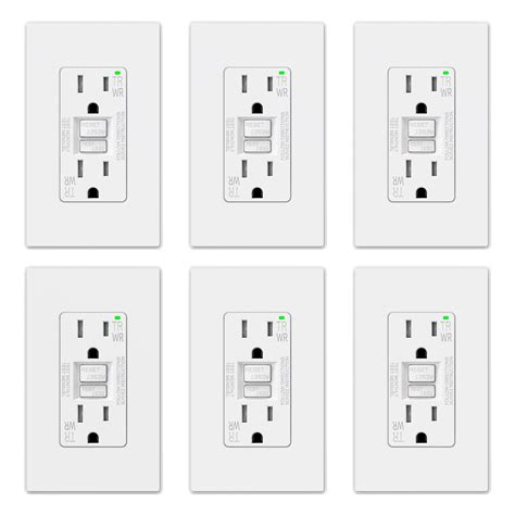 Elegrp Gfci Outlet Outdoor 15 Amp Self Test Gfi Electrical Outlet With Thinner Design Weather