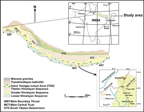 Generalized Geological Map Of The Himalayas The Location Of Darjeeling