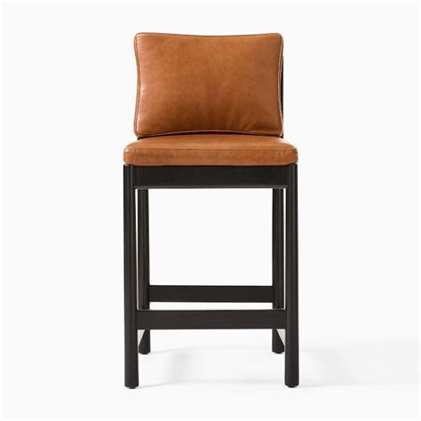 Halsey Leather Bar Counter Stool West Elm