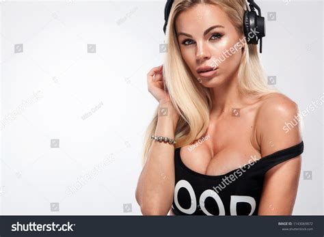 Closeup Portrait Beautiful Sexy Blonde Dj Stock Photo 1143069872 Shutterstock