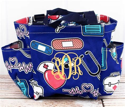 Nurses Tote Bag Navy Organizer Caddy Tote With Nursing Etsy